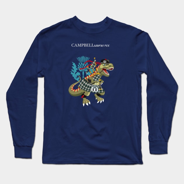 Clanosaurus Rex CAMPBELLsaurus rex Campbell MODERN Scotland Ireland Family Tartan Long Sleeve T-Shirt by BullShirtCo